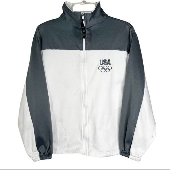 United States Olympic Committee  Size XL Jacket White & Gray Full Zip Made USA - Picture 10 of 10